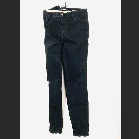 Joe Fresh black denim distressed legging jeans size 30 - Picture 1 of 7
